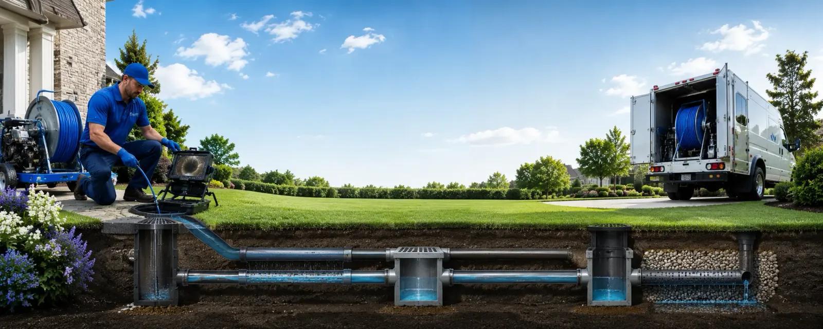 Outdoor drain cleaning information for Fine, NY